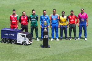 Dubai: Asia Cup 2025 Captains with Trophy